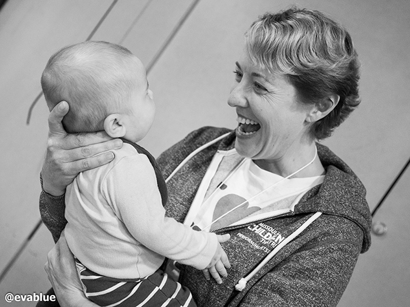 Margaret Dawson holding baby by Eva Blu